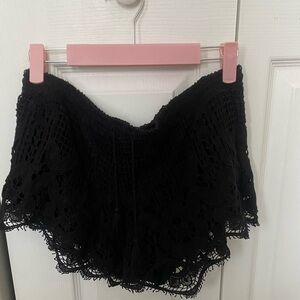 Express Black Crochet Shorts